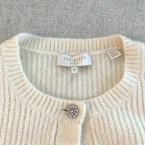 Ted Baker Cream Cardigan with Embellished Button